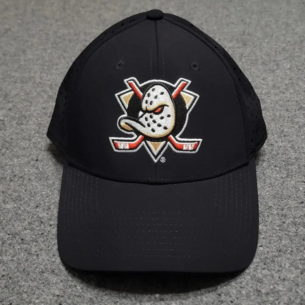 Anaheim Ducks Hat Baseball Cap Adult Black Snapback SGA Perforated Curved Men